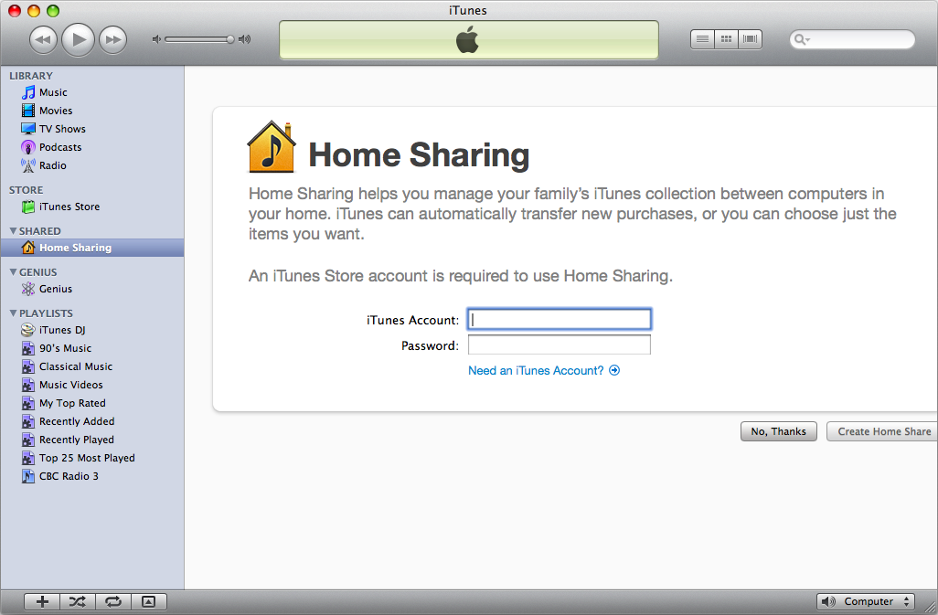 iTunes 9 Home Sharing (2009)